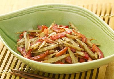 ベーコンきんぴらごぼう